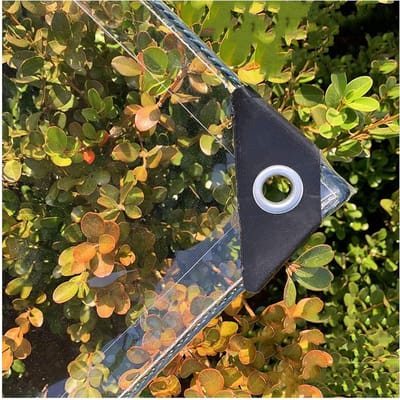 Waterdicht afdekzeil transparant scheurvast 03 mm dik - multifunctioneel PVC auto camping - tuinmeubelen - touw - kabelbinders - 420 g/m² (1 x 3 m)