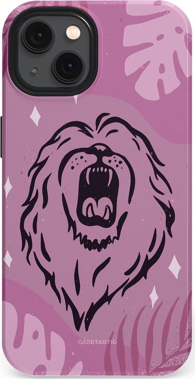 Casetastic hoesje geschikt voor Apple iPhone 13 - MagSafe - Dubbellaagse bescherming - Trots en vurig - Fashion Case - Lila Lichtroze Donkergrijs