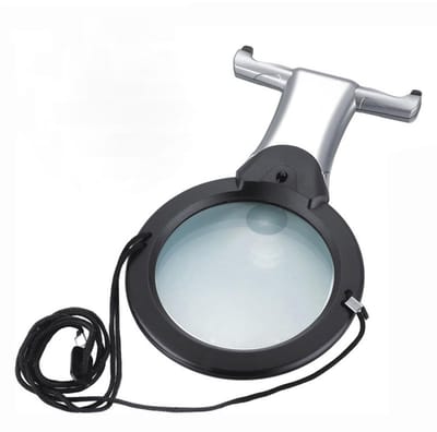 Dailygoods - Vergrootglas met LED Verlichting - Handheld en Bureau - Zilver - Perfect voor Breien en Borduren - 2,5x en 6x Vergroting - Vrije Handen