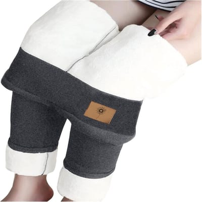 QTTVBTNA - Dames Thermische Legging - Thermische Hoge Taille Broek - Sport & Yoga - Winter Comfort - Elastische Casual Broek - Dames - Bloemenpatroon - Grijs - M - 1 stuk