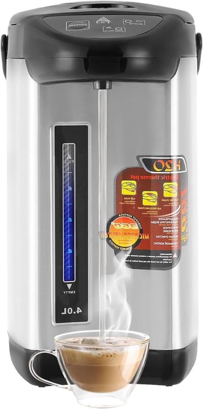 Thermoskan Waterdispenser - Warmwaterdispenser Thermoskan - Water Verwarmen - Anti-droogbrander functie - 4 Liter - Zwart