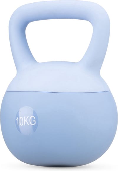 ATTREZZO® Kettlebell - 10 kg - Blauw - Zandgevuld – Veilig en Vloervriendelijk – 28×20×20 cm