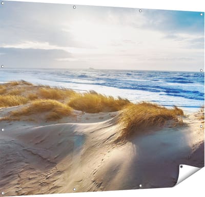 Gards Tuinposter Duinen en Zee - 150x120 cm - Tuindoek - Tuindecoratie - Wanddecoratie buiten - Tuinschilderij