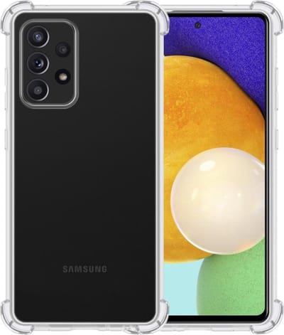 Hoesje - Geschikt voor Samsung Galaxy A52 - Sterk & Shockproof - Siliconen Case - Back Cover - Telefoon Hoes Shock Proof - Telefoonhoesjes - Transparant