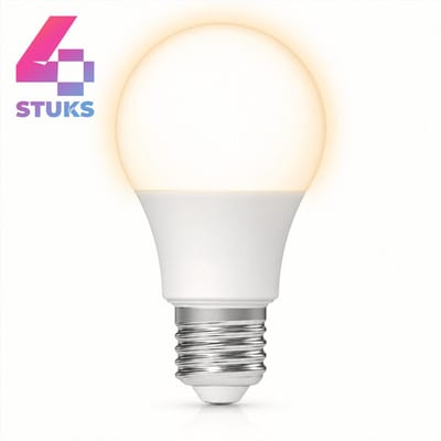 4x Peertje Led-lamp E27 - 10W - Koel Wit Licht (4000K) - 1050 lm - 15 jaar - Niet Dimbaar