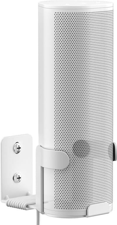 Luidsprekerhouder Metaal - Wandbeugel Speaker - Luisterervaring Verbeteren - Stabiel Krasbestendig - 12.1 x 7.7 x 6.3 cm - Wit