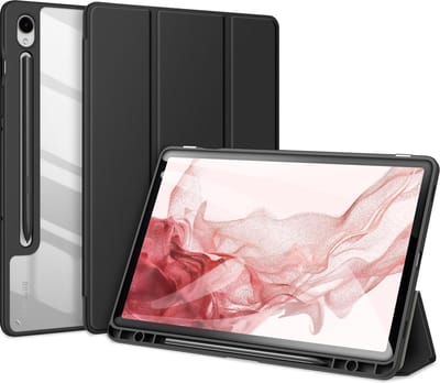 Dux Ducis - Tablet hoes geschikt voor Samsung Galaxy Tab S10 FE / S9/S9 FE - Toby Series - Auto Sleep/Wake functie - Tri-Fold Book Case - Zwart