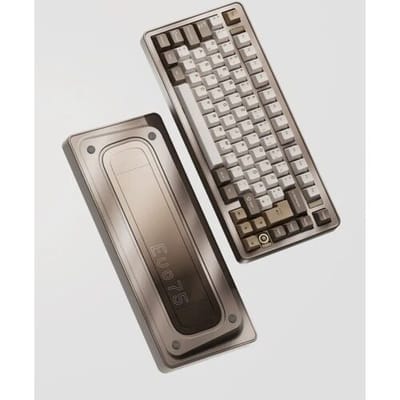 Ticktype EVO75 Aangepast Tri-Mode Draadloos Mechanisch Toetsenbord, US-Lay-out, Volledig Aluminium Hot-Swappable, Bladveerbevestiging, VIA-Compatibel,
