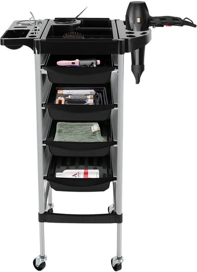 NordHaus Salon Trolley - Gereedschap Opslag Kar - Mobiele Werkplek - 5 Laden - 80 kg Capaciteit - Stille Wielen