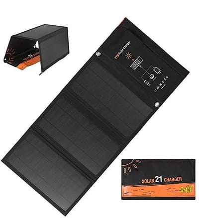 Ortho® - Opvouwbaar Zonnepaneel - Dubbele Aansluiting - Noodpakket - Draagbaar Zonnepaneel - Mobiele Telefoon Oplader - Tablet Oplader - USB-Lader - Camping - Camper - Solar Panel Power