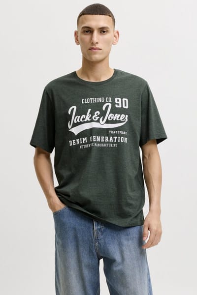 JACK & JONES- JJELOGO TEE SS O-NECK 2 COL AW26 SN - Heren - T-shirt