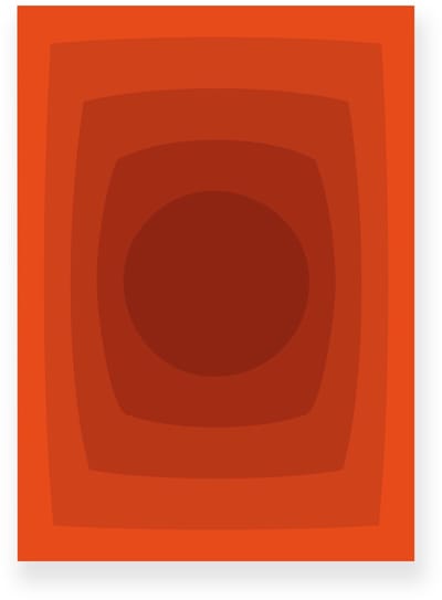 Poster 20x30 cm - Abstracte Kleurovergang - Cirkel - Rood - Donkerrood - Vintage - Op-Art - Muurdecoratie - Wanddecoratie