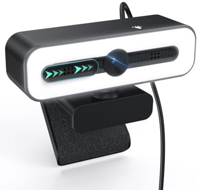 HD Webcam met Ringlicht voor Videoconferenties en Opnames - 1080p USB Camera voor PC, Laptop en Desktop