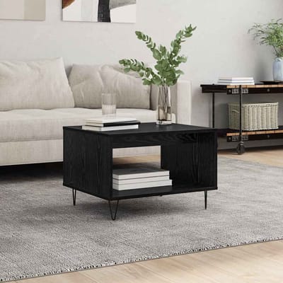 vidaXL - Salontafel - Zwart - eiken - 60 - x - 50 - x - 40 - cm - Bewerkt - hout