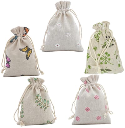Dailygoods- Jute Tassen - 20 Stuks - 10x14cm - Met Trekkoord - Cadeautassen - Herbruikbaar - Voor Feestjes en Geschenken