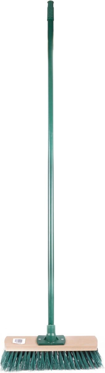 Benson Groene straatbezem - afschroefbare steel - kunststof haren - 117 cm