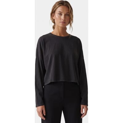 Mikuta The Dark Peachy Loose Cotton Longsleeve Black Größe: S | Hemden Outlet | Damen | Schwarz