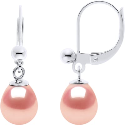 Oorbellen Dangle zoetwater parels White Peren 7-8 mm 925