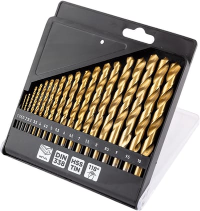 GRAPHITE 54T950 - Wiertdoorden - HSS TiN - 19 Delige Set - 1-10 mm