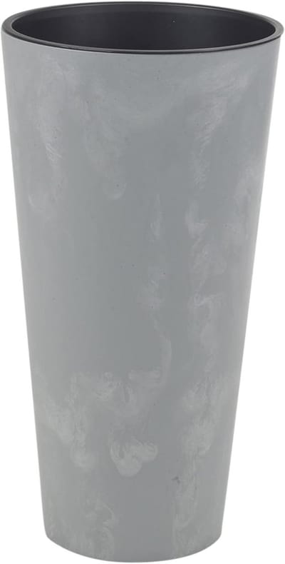 Plantenpot Beton - Bloempot Decoratief - Binnen Buiten - Lichtgewicht Materiaal - 15x15x29 cm - Grijs