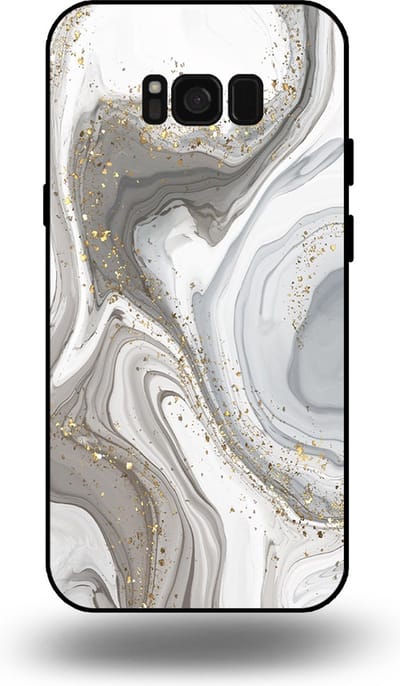 Smartphonica Telefoonhoesje geschikt voor Samsung Galaxy S8 met marmer opdruk - TPU backcover case marble design - Zilver geschikt voor Samsung Galaxy S8