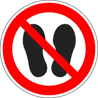 Verboden te betreden sticker - ISO 7010 - P024 150 mm
