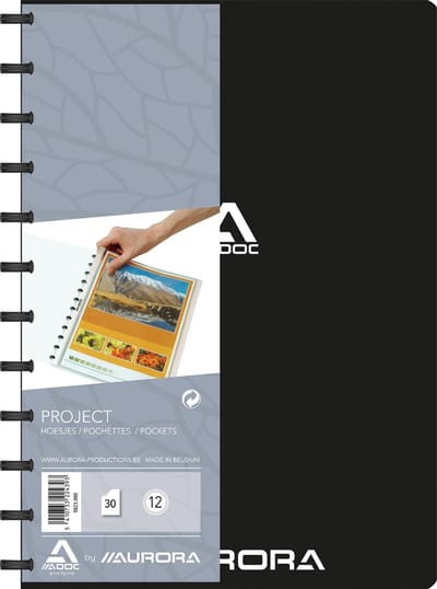 Adoc Bind-Ex Project-Ex A4 20 extra gladde hoezen zwart doos van 10