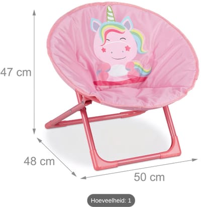 Moonchair stoel voor kinderen "Eenhoorn" - (B)50 x (H)47 x (D)48 cm