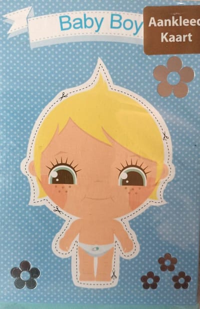 Luxe Wenskaart Geboorte Zoon - Jongen - Boy - Aankleedkaart Art of Cards - 11,5x17cm - Uitklap Kaart - Met Envelop - Luxe Wens Kaart - GreetingCard - 1 Stuks - In Folie - 213163 - Birth Boy - Geburt Jungen - Naissance du Fils - Gratis Verzonden