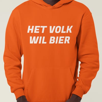 Oranje Koningsdag Hoodie Het Volk Wil Bier - MAAT XS - Feestkleding & Carnavalskleding