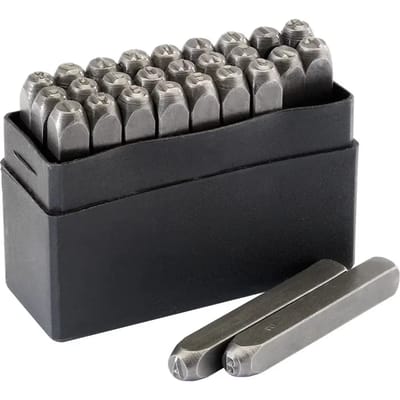 Metalen stempel met letter Draper