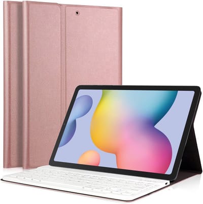 Hoes met toetsenbord geschikt voor Samsung Galaxy Tab S6 Lite 2024 / 2022 / 2020 - Keyboard Book Case Cover Hoesje Rosegoud