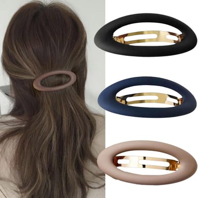 Vrouwelijke Haarspelden Set van 3 Stuks, Eenvoudige Matte Klemmen voor Dikke en Dunne Haarstijlen, Vintage Mode Haaraccessoires