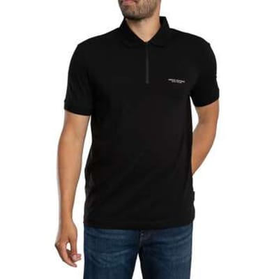 Polo Shirt Korte Mouw EAX Slim Polo Shirt met Logo en Rits