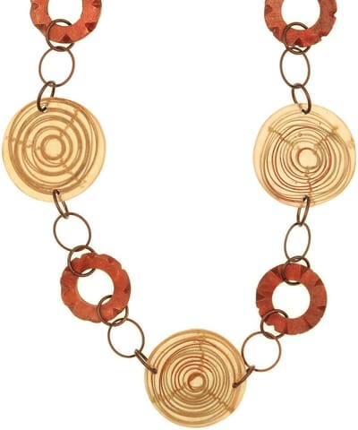 Behave® Dames Ketting - Houten Acryl Rood Lange Ketting - 120 cm - Nikkelvrij