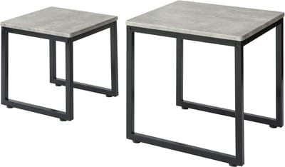 SoBuy FBT42-HG Bijzettafel - Grijze Woonkamertafel Set van 2
