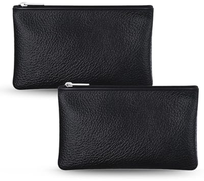 Dailygoods- Portemonnee met Rits - Leren Portemonnee - Kleine Pouch - Geschikt voor Munten/Bankbiljetten - Duurzaam PU-leer - Afmetingen 4,72 × 8,5 cm - Muntzakje