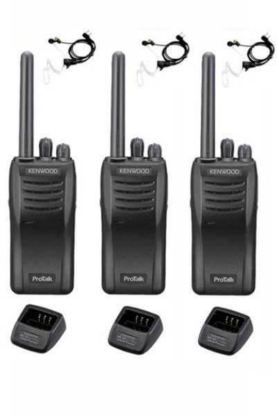 Set van 3 stuks Kenwood TK-3501 met beveiliging oortje en tafelladers