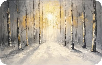 Badmat 80x50 cm - Antislip - Winter - Abstract - Sneeuw - Natuur - Zon - Badmatten voor badkamer - Badkamermat - Douchemat - Badkamer mat