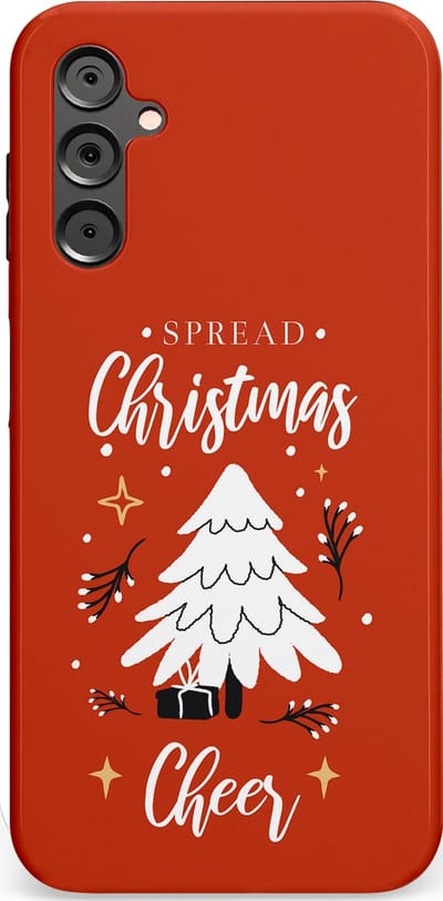 Casetastic hoesje geschikt voor Samsung Galaxy A14 (2023) 5G / Samsung Galaxy A14 (2023) 4G - Dubbellaagse bescherming - Verspreid het Kerstfeest - Fashion Case - Terracotta