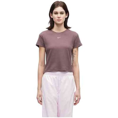 Nike Rib Tight Sportshirt dames Bordeaux S/36