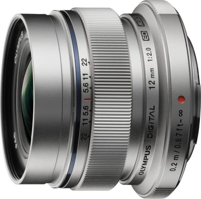 Olympus Groothoekobjectief -Olympus M.Zuiko Digital ED 12mm f/2 - Zilver
