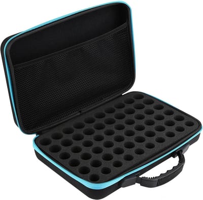 Opbergdoos voor Essentiële Olie - Harde Schaal, 60 Rijen, Organizer voor 5ml en 15ml Flessen, Ideaal voor Reizen en Thuisgebruik