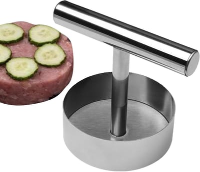 Pasteitjesmaker Vlees - Vleespers Gadget - Hamburgers Maken - Roestvrij Staal - 125 x 113 cm - Zilverkleurig