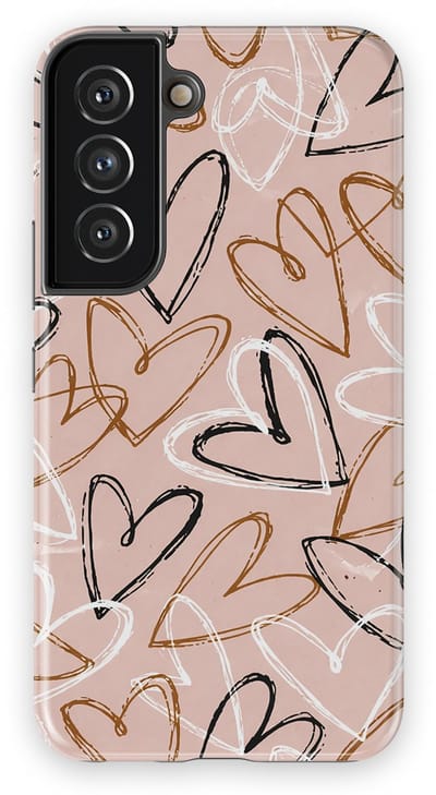 Tough Hoesje met Hartjes Samsung Galaxy S22 | Little Love Tough Case Geschikt voor Mag | Hartjes Print Backcover Samsung Galaxy S22 Artful Hearts