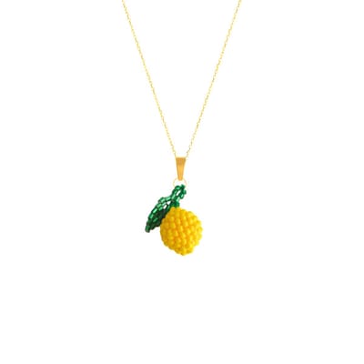 Planet Pink - Ketting met fruitbedeltje citroen goud - Stainless Steel - Roestvrij Staal rvs - Waterproof