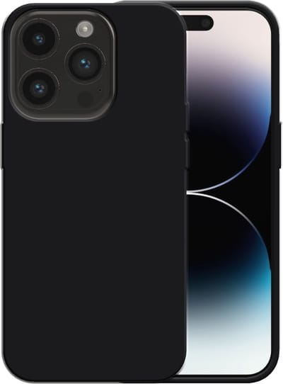 Smartphonica Siliconen hoesje voor iPhone 14 Pro case met zachte binnenkant - Zwart geschikt voor iPhone 14 Pro