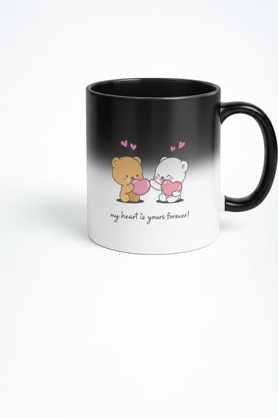 Magische Mok Lieve Beren Harten - 'My Heart is Yours Forever!' Warmtegevoelig Cadeau