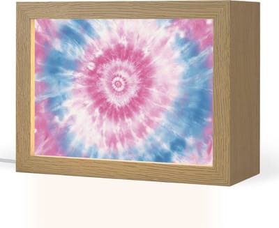 Nachtlampje 20x15 cm - Kinder lampje - Tie-dye - Roze - Patroon - Tafellamp kinderkamer - Slaapkamer lamp - Bedlamp kinderen - Kinderlampje stopcontact - Wandlamp babykamer - Nachtlampjes