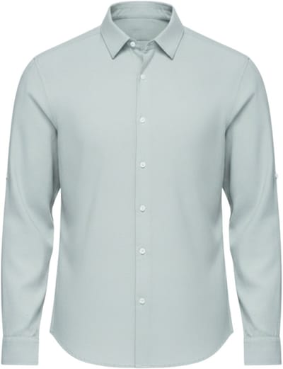 OMBRE Overhemd - Regular Fit - Viscose - Lange Mouw Grijs S